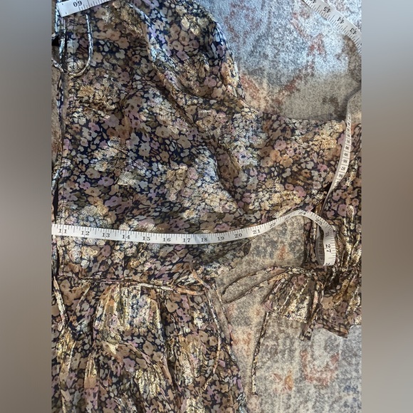 ASOS DESIGN mini smock dress tie waist ditsy Floral print chiffon Petite Size 8 - Picture 15 of 15